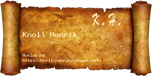 Knoll Henrik névjegykártya